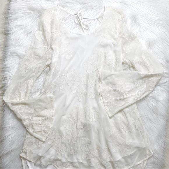 SOLD-Free People High Low Lace Backless Mini Dress - Picture 6 of 10